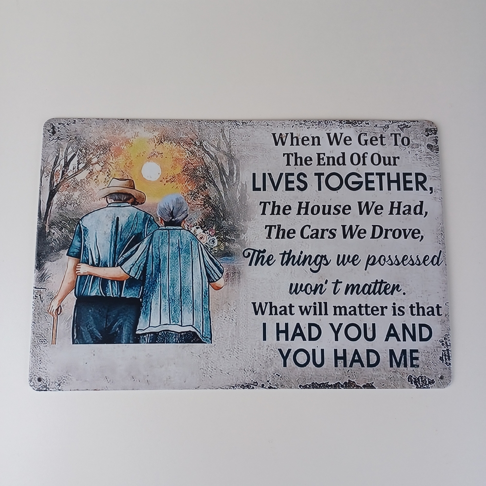 Rustic Elderly CoupIe Heartfelt Inspirational Wall Art  Hanging Decor